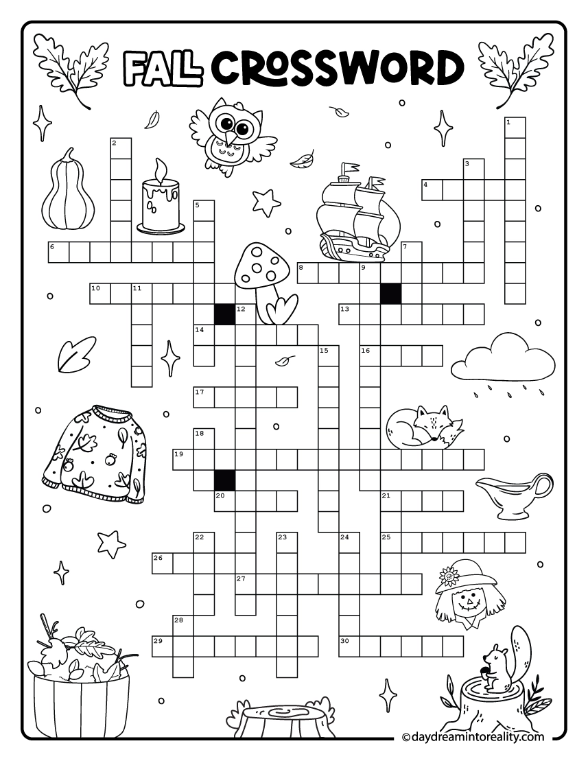 10 Fall Crossword Puzzles Free Printable PDFs From Easy To 