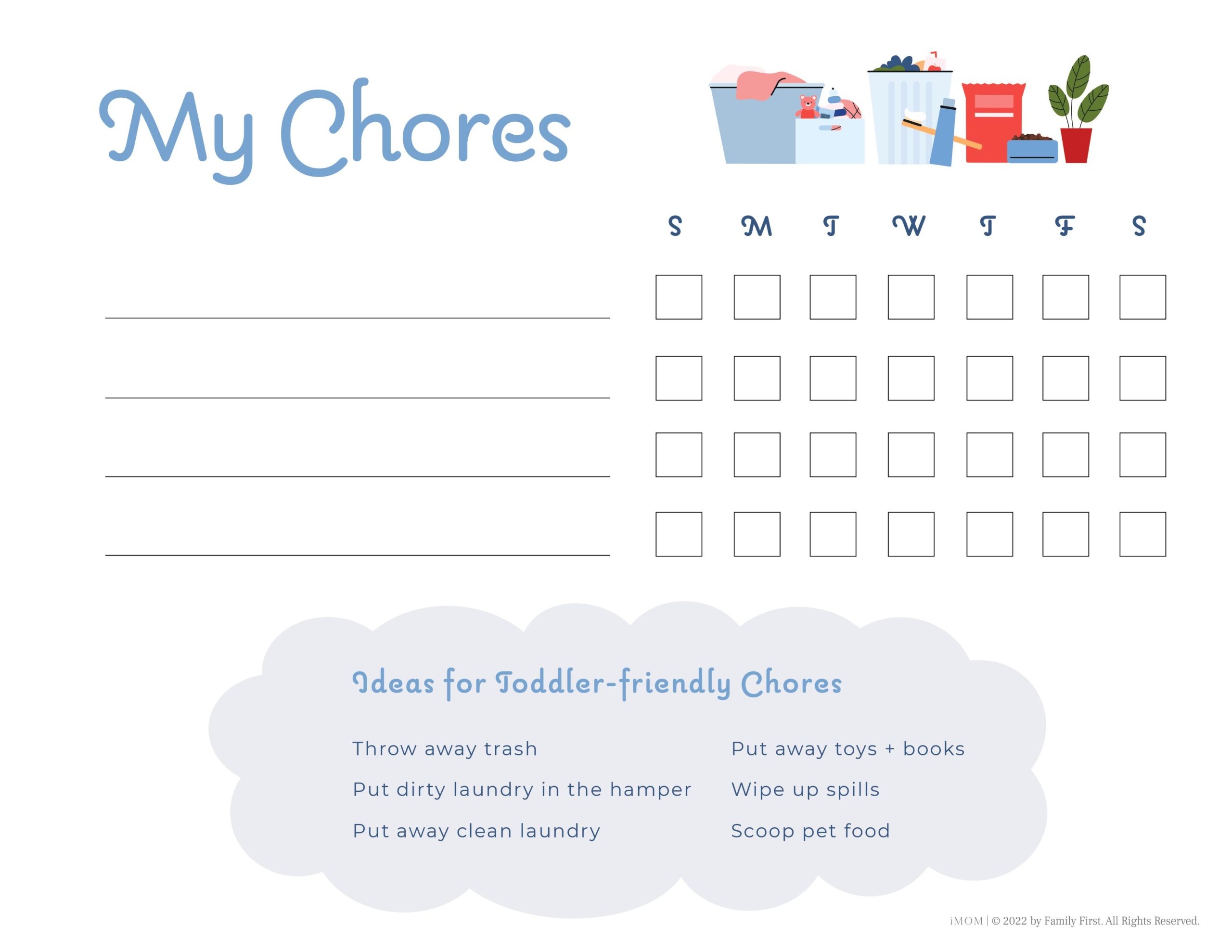 Chore Chart Template Printable