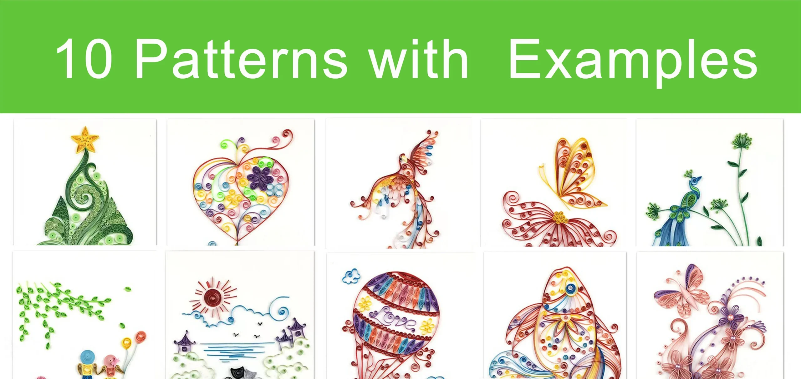 10 Quilling Templates patterns To Make Christamas Cards balloon 