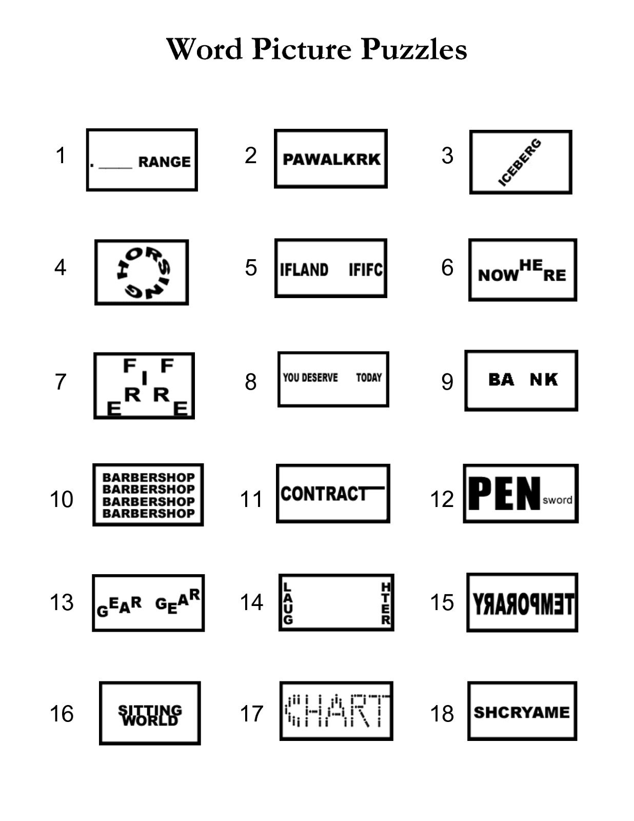 Printable Brain Teaser Puzzles Printable Brain Teaser Puzzles