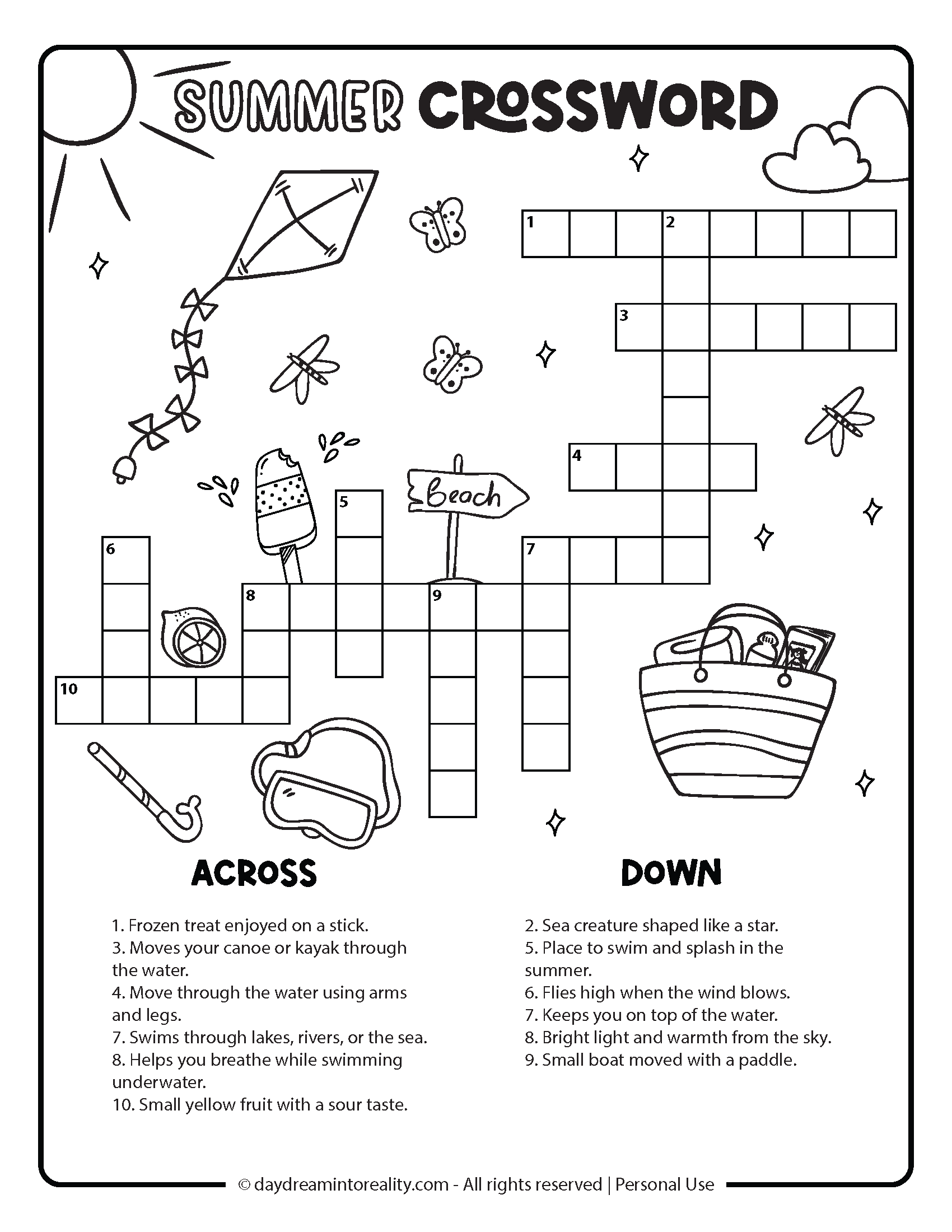 Free Kids Crossword Puzzles Printables Easy