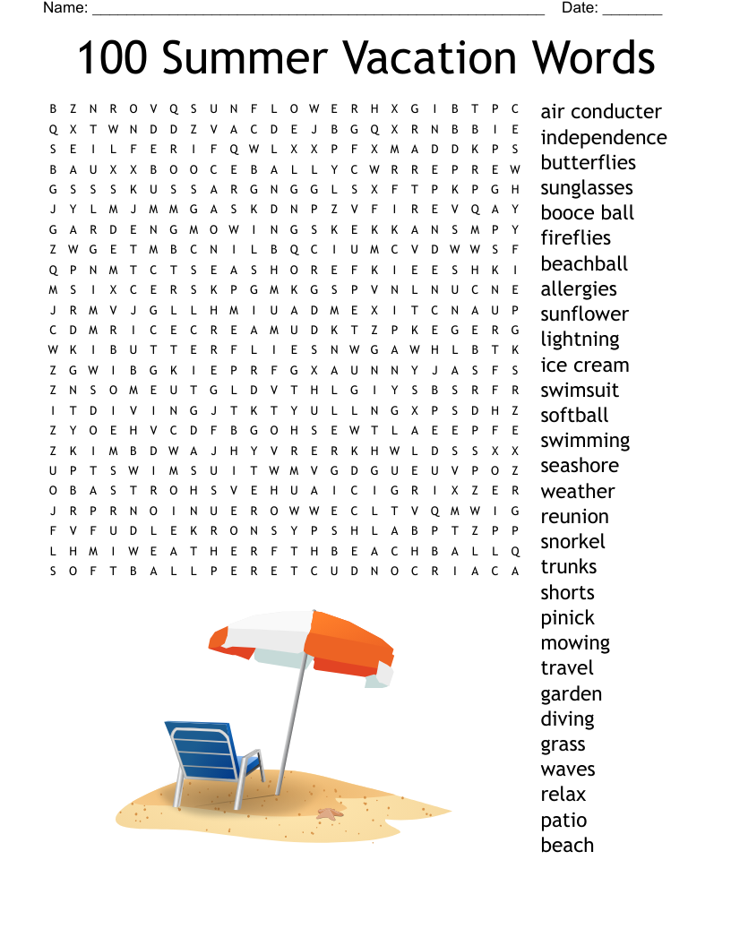 Printable 100 Word Searches