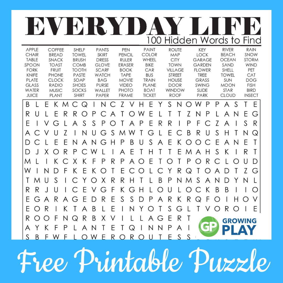 Word Puzzles Free Printable For Adults