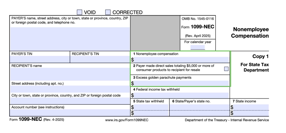 1099 Form 2025 PDF NEC Or MISC With Simple Instructions OnPay