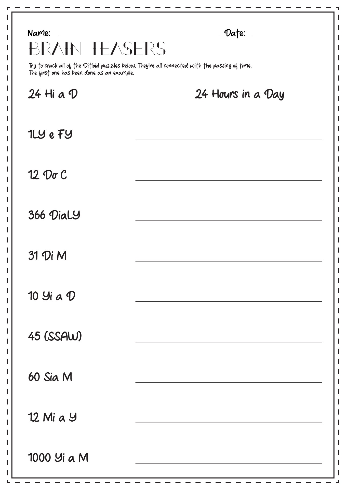 Free Printable Brain Puzzles For Seniors
