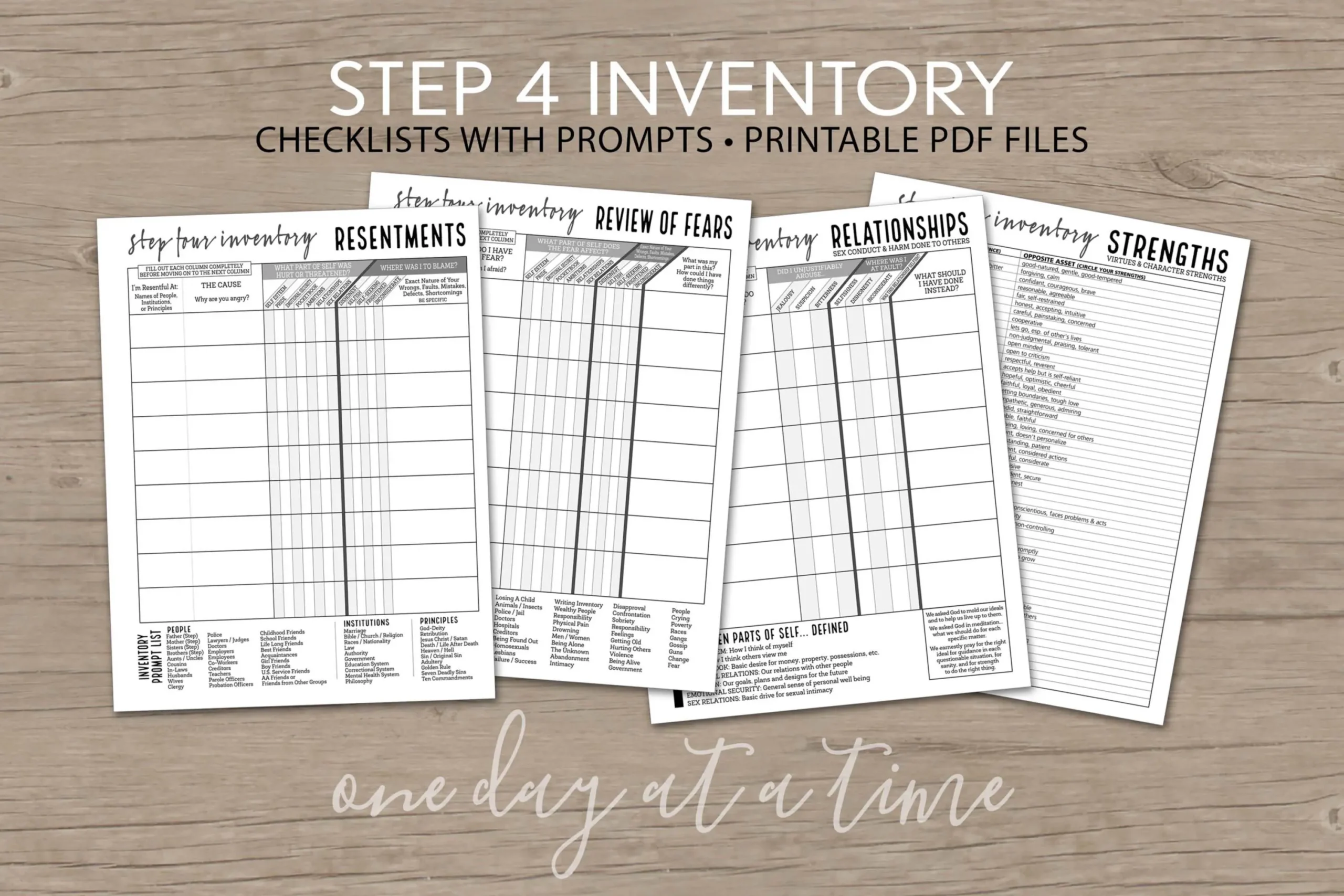 Aa 4th Step Worksheets Printable Free