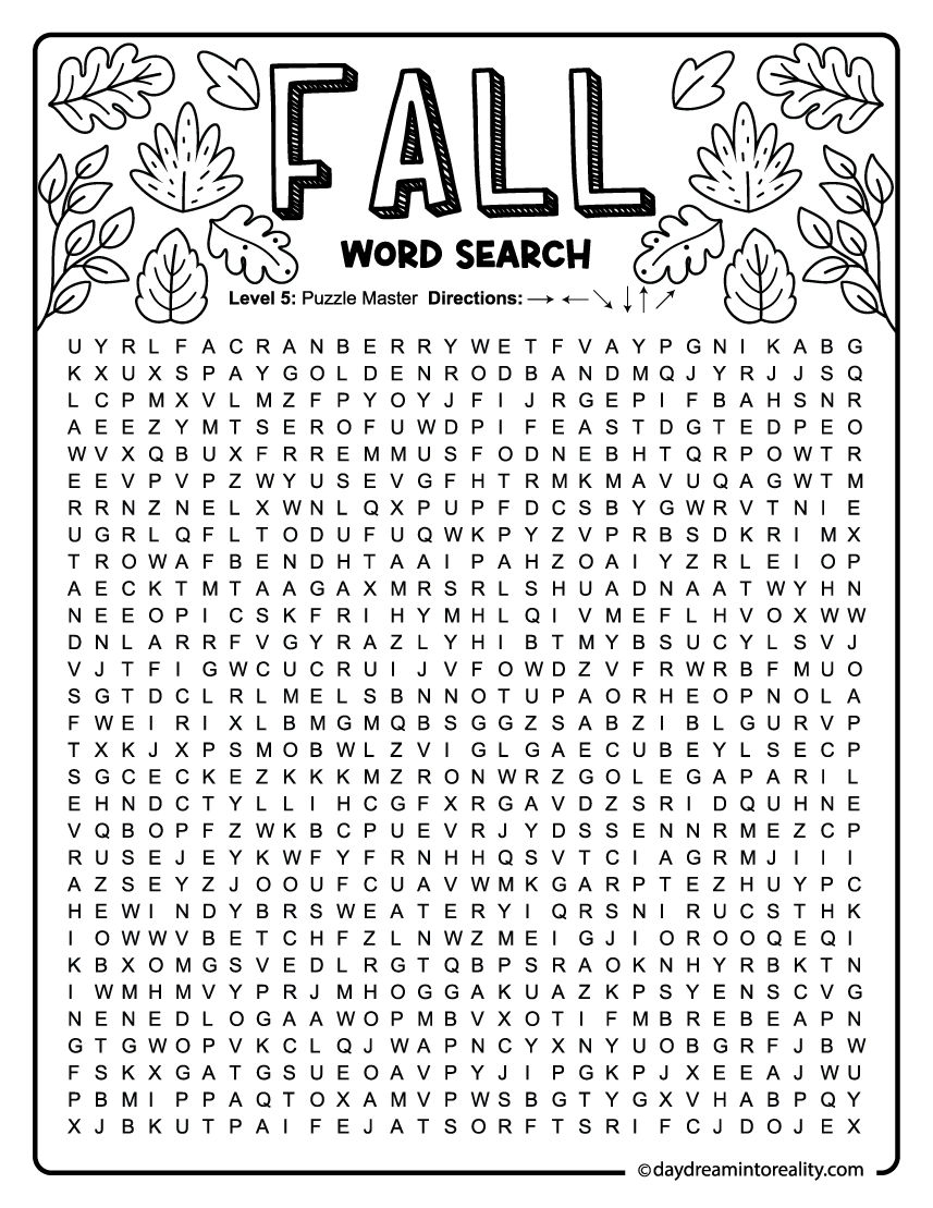 Word Find Puzzles Printable Hard