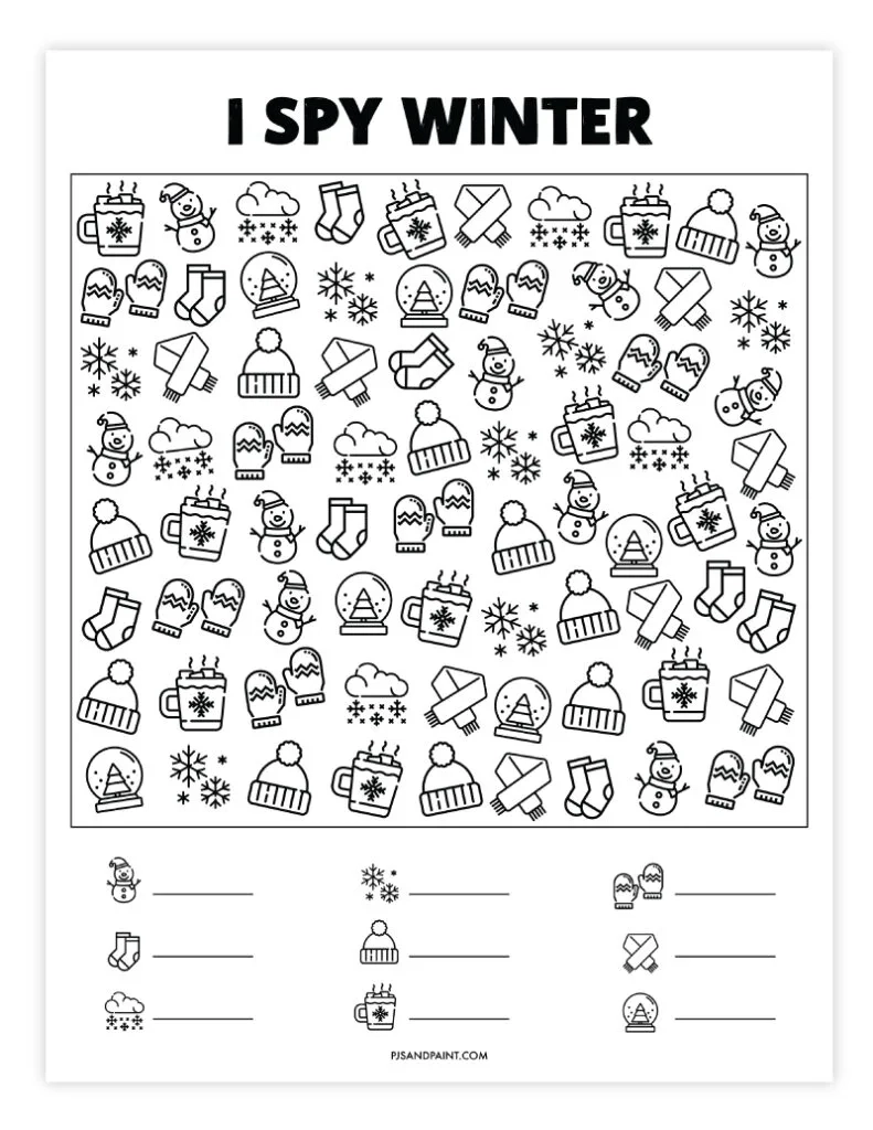 16 Free Printable Winter Games And Activities Pjs And Paint