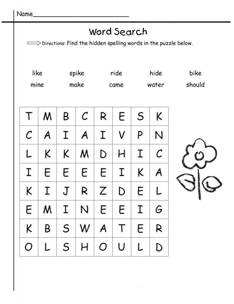 1st Grade Word Search Best Coloring Pages For Kids