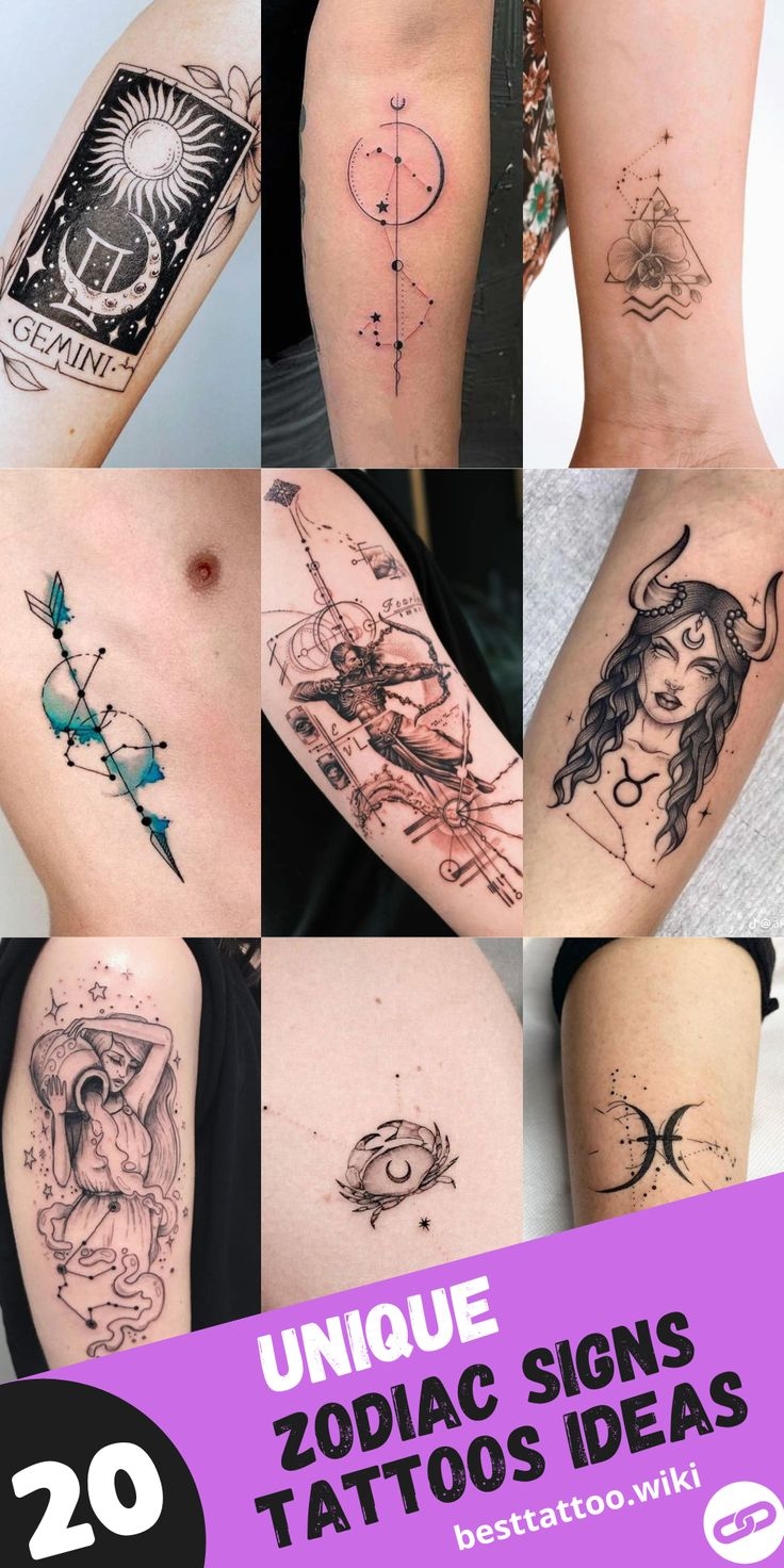 20 Zodiac Sign Tattoo Ideas 2025 Stunning Astrological Designs 