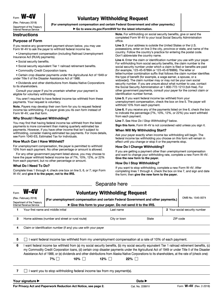 2018 2025 Form IRS W 4V Fill Online Printable Fillable Blank 2018 2025 Form IRS W 4V Fill Online Printable Fillable Blank
