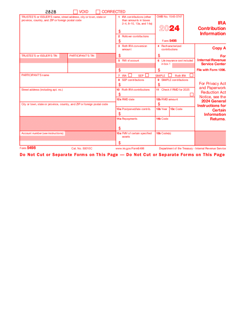 2024 Form IRS 5498 Fill Online Printable Fillable Blank PdfFiller
