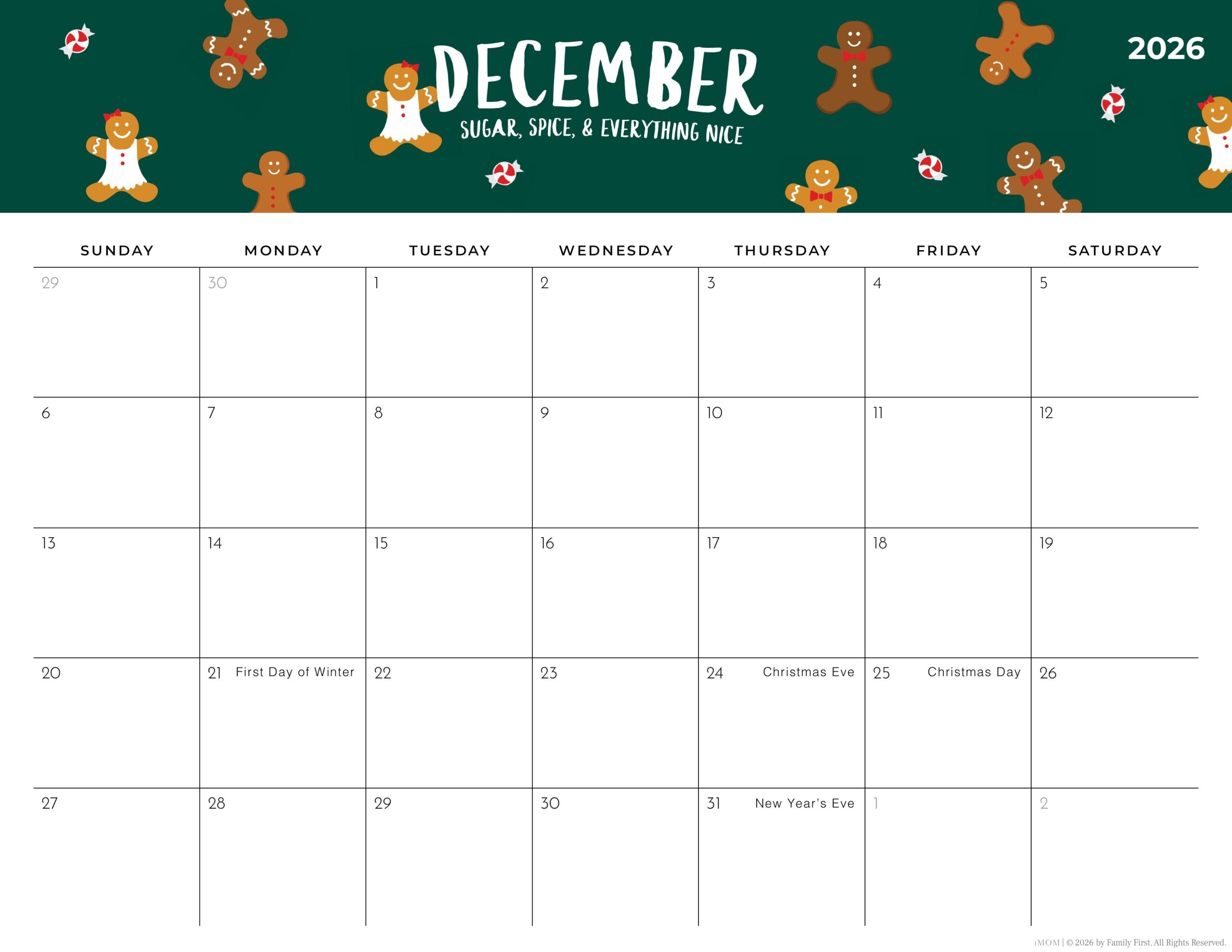 2025 2026 Foodie Printable Calendars For Moms IMOM