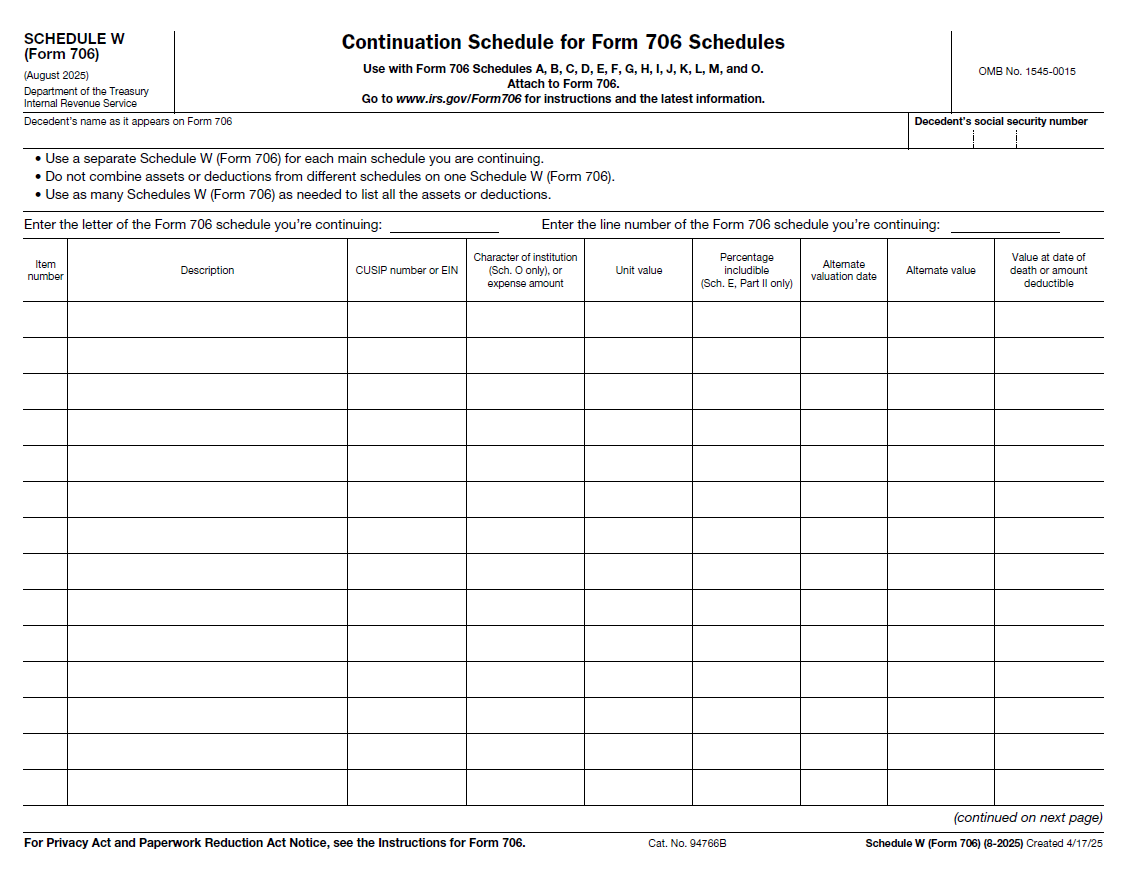 2025 Changes To IRS Form 706 By Griffin Bridgers