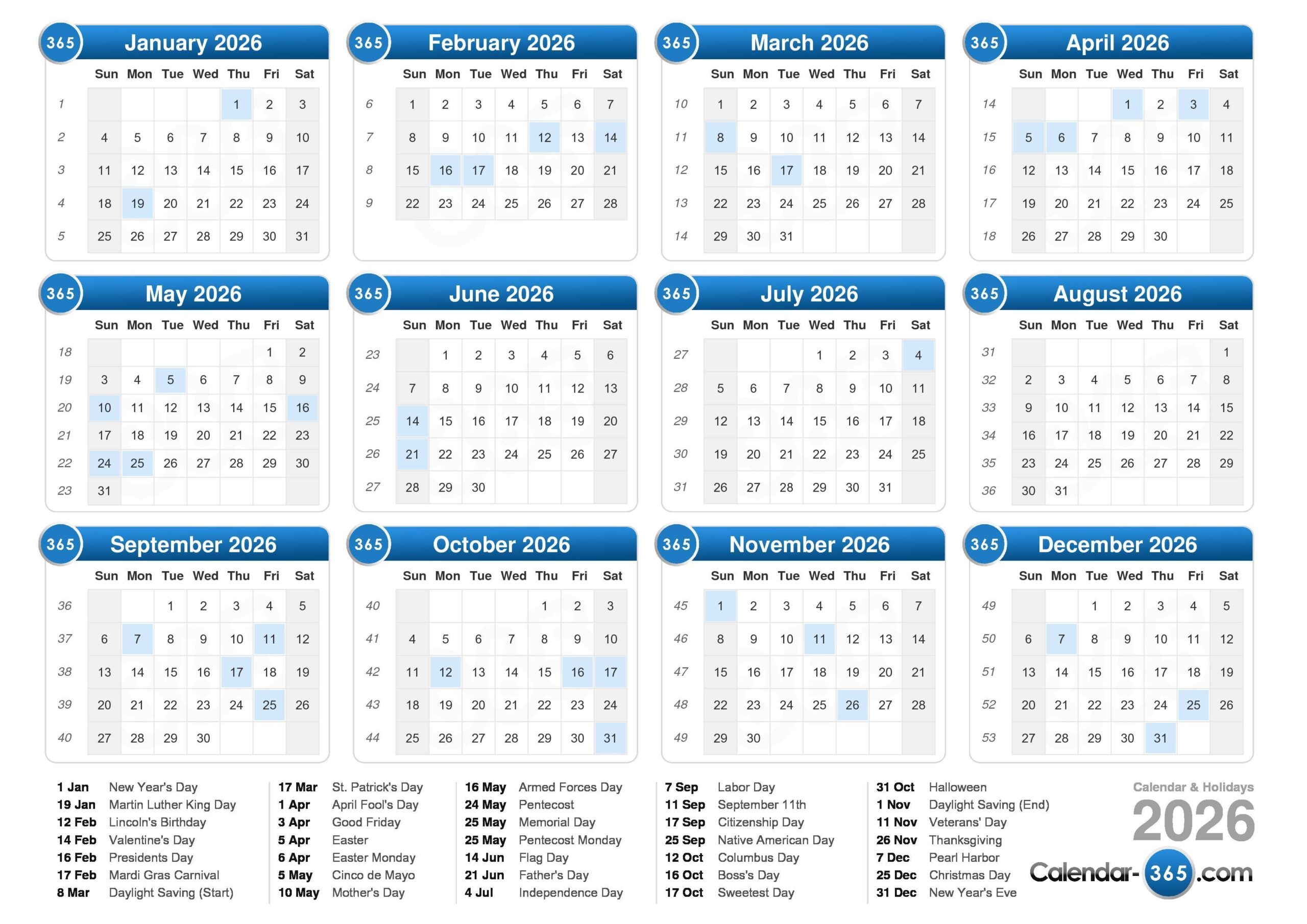 Printable Large 2026n November Calendar