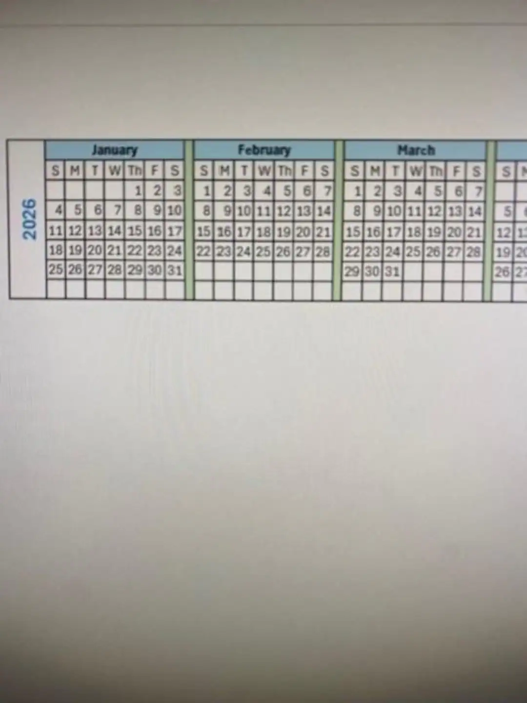 2026 Calendar Monitor Strip Etsy