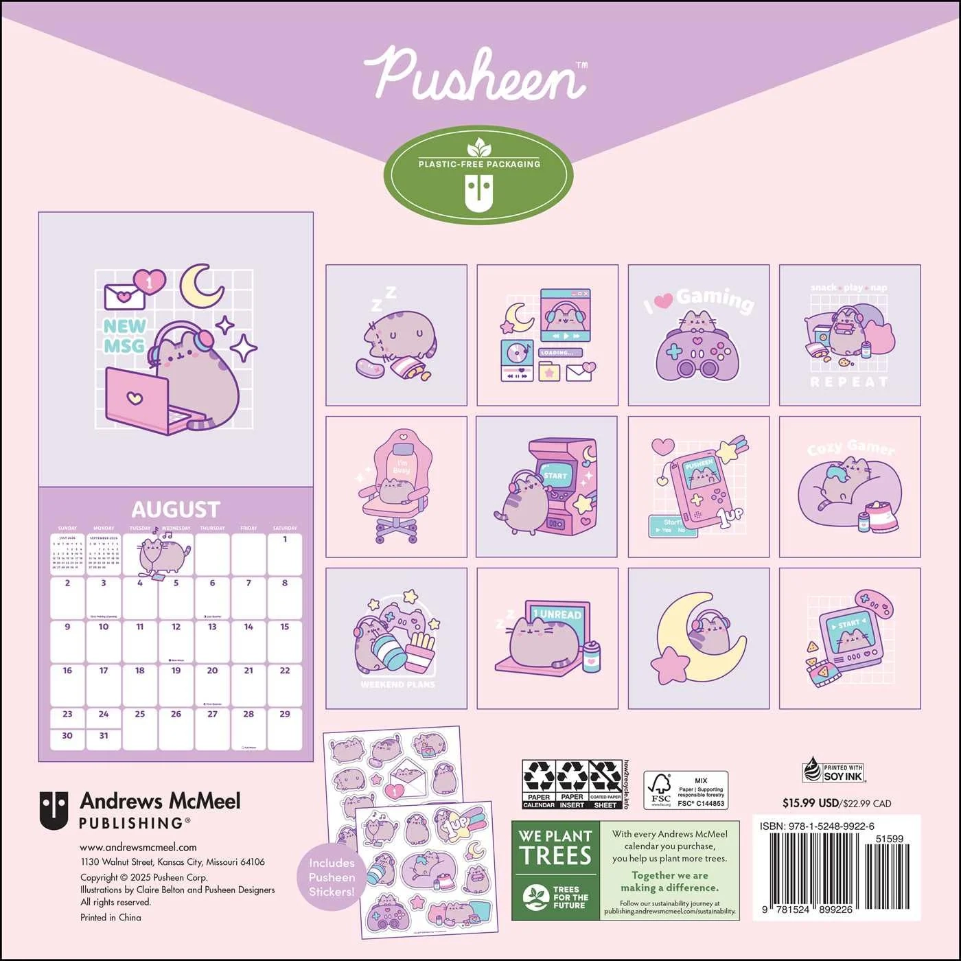 2026 Pusheen Square Wall Calendar