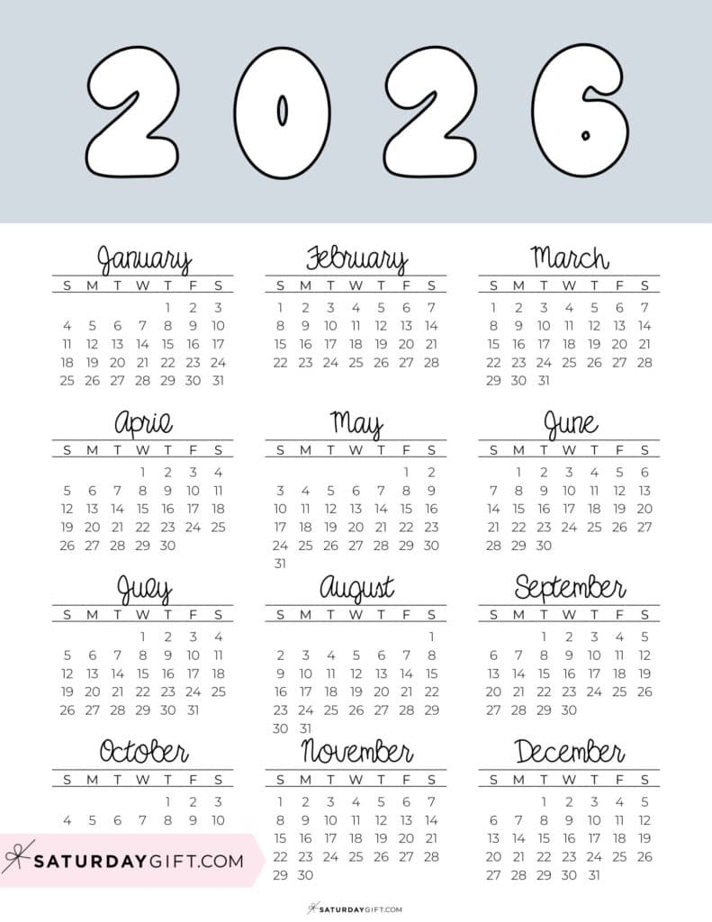 6 Month Calendar 2026 Printable