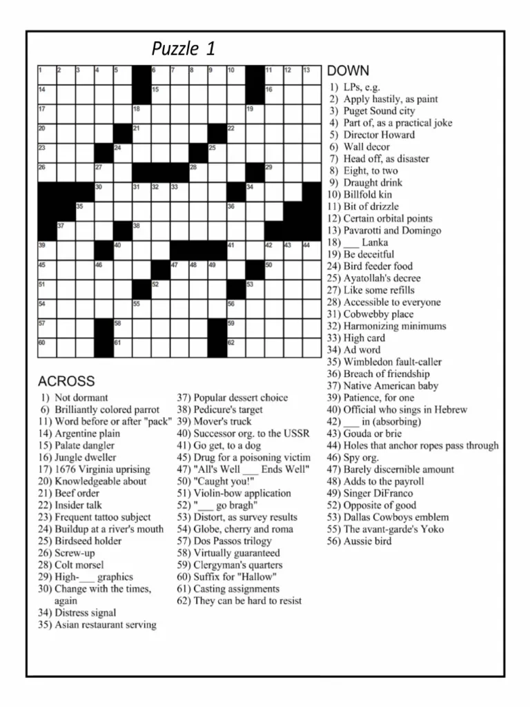 25 Crossword Puzzles PDF