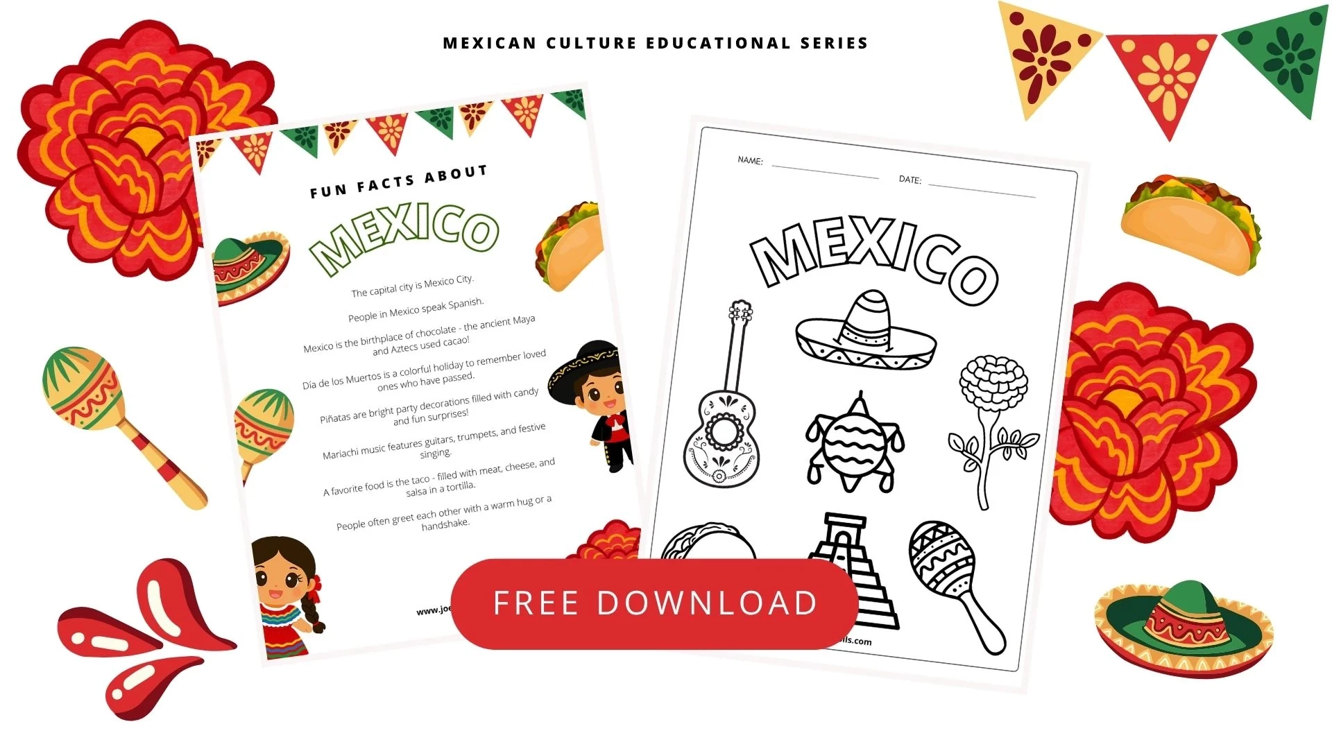 25 Fun amp Educational Facts About Mexico amp Colouring Sheet Joeydolls