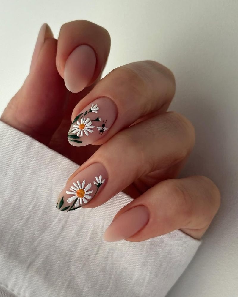 Simple Flower Nail Designs
