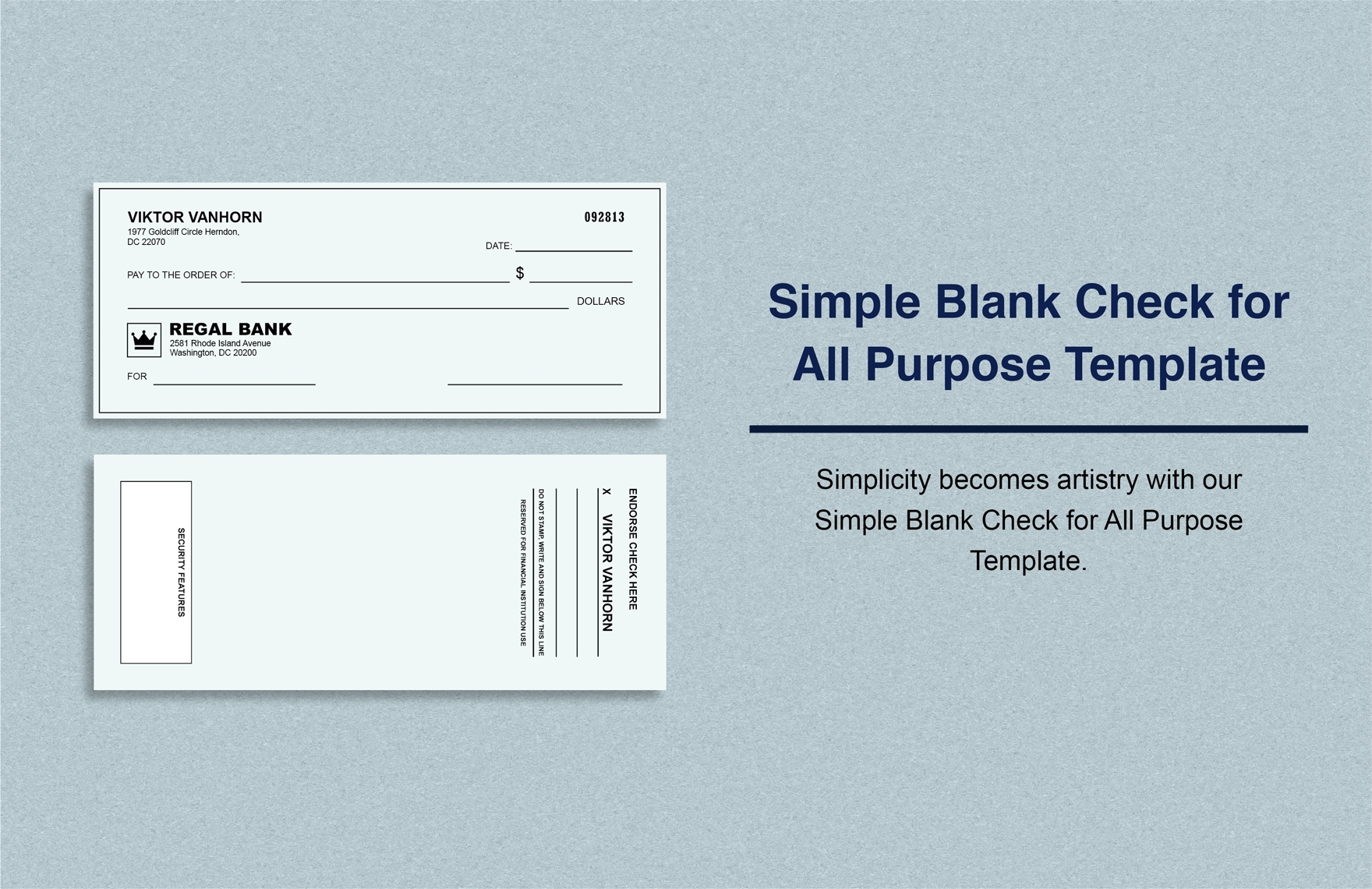 Printable Blank Check Template