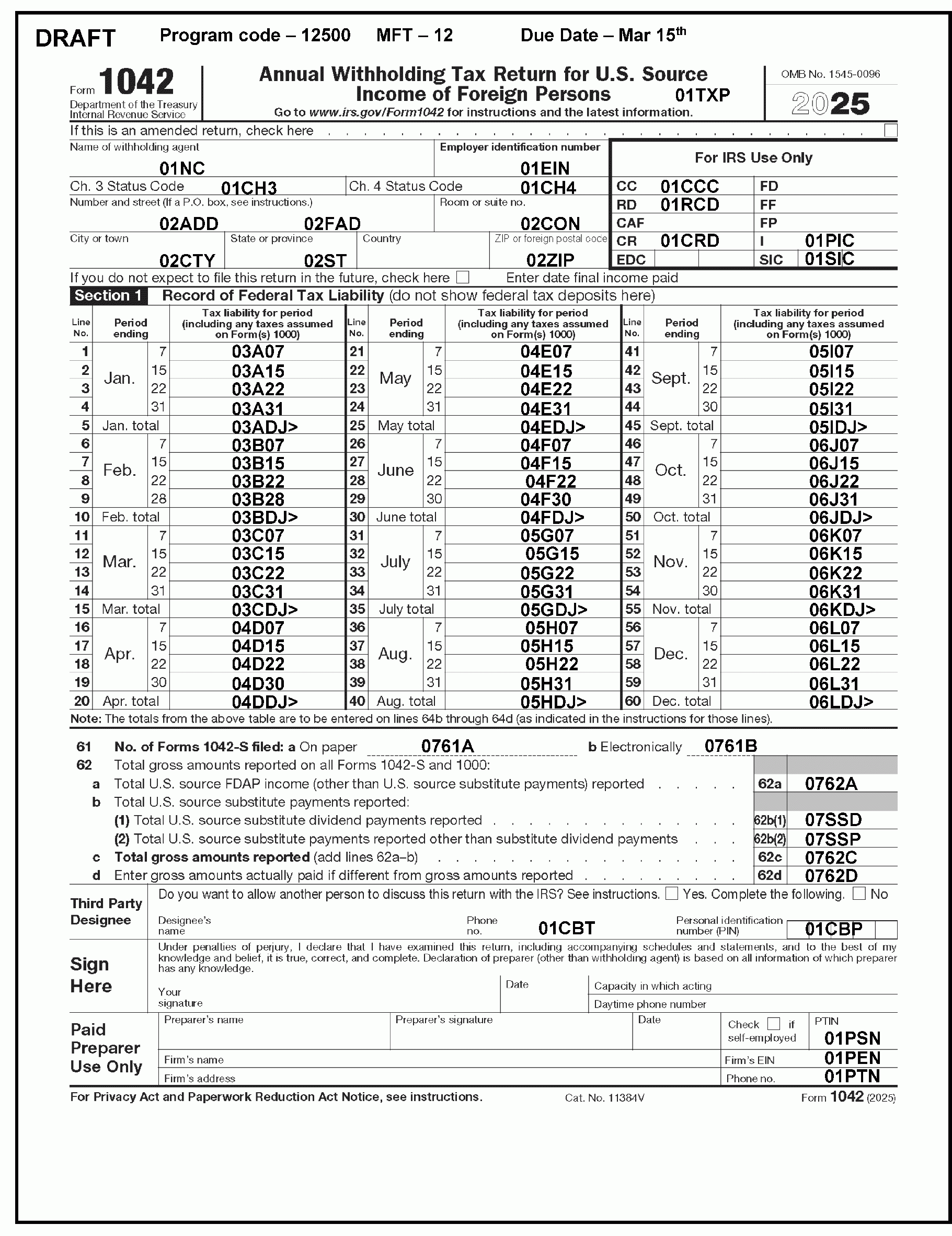 3 22 110 Processing Form 1042 Withholding Returns Internal 
