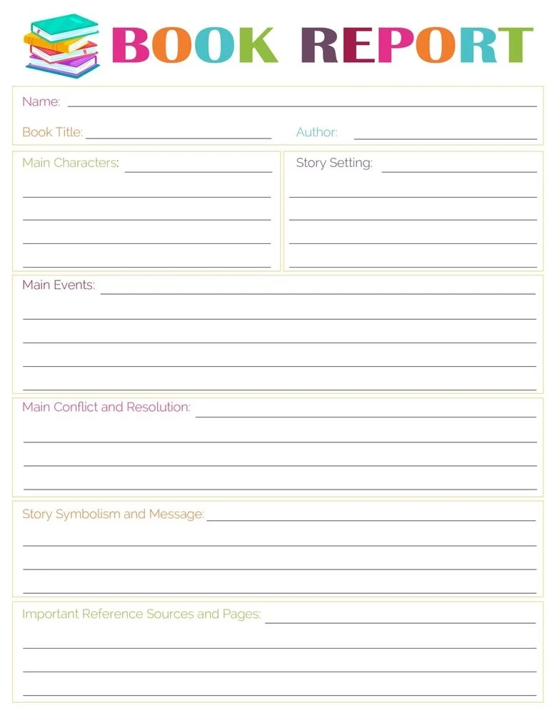 3 Free Printable Book Report Templates