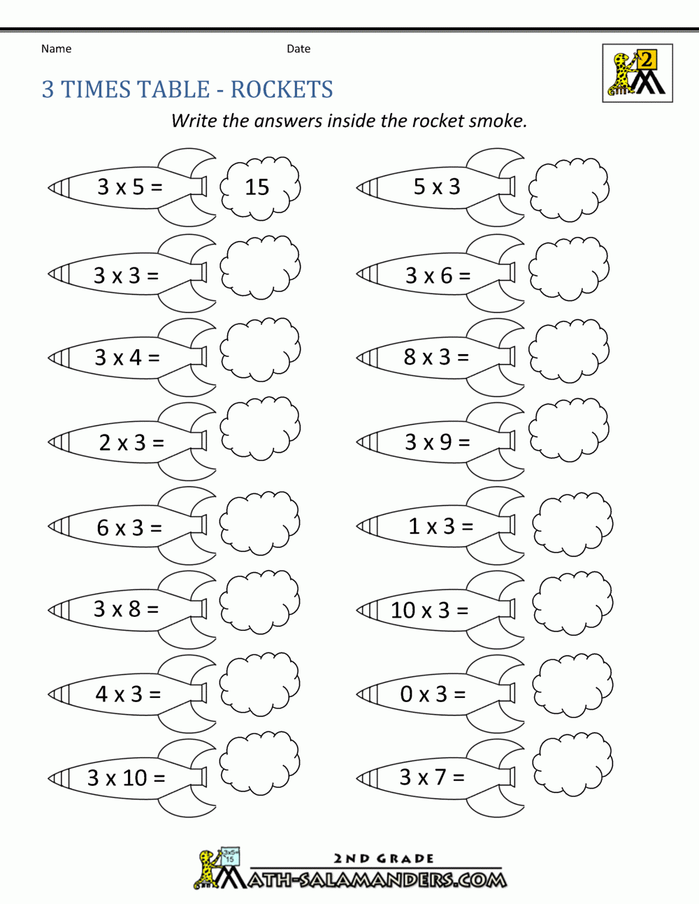 3 Times Table Worksheets Printable
