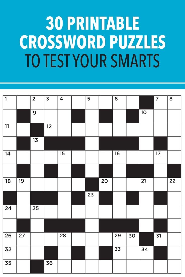 30 Printable Crossword Puzzles To Test Your Smarts