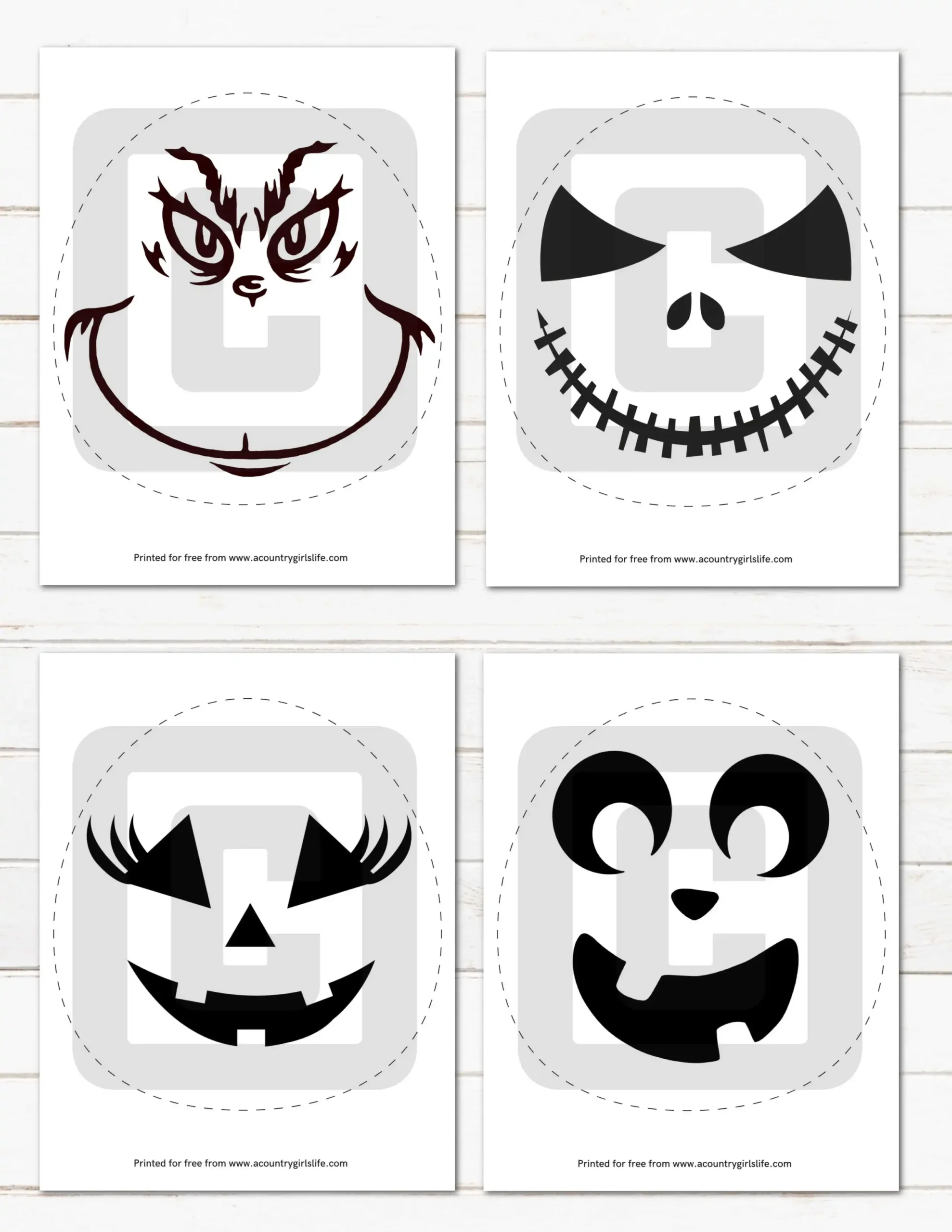 31 EASY FREE Printable Pumpkin Carving Stencils A Country 