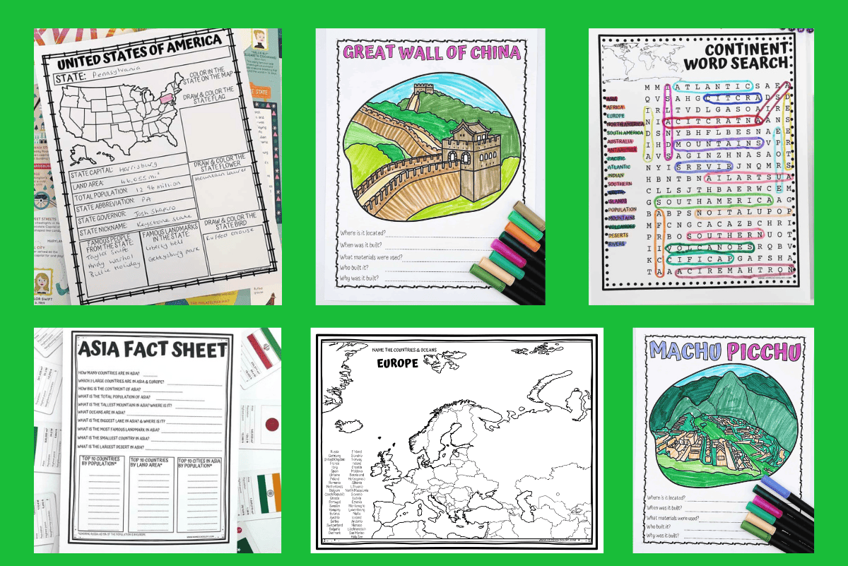 Printable Homeschool Worksheets For Geography