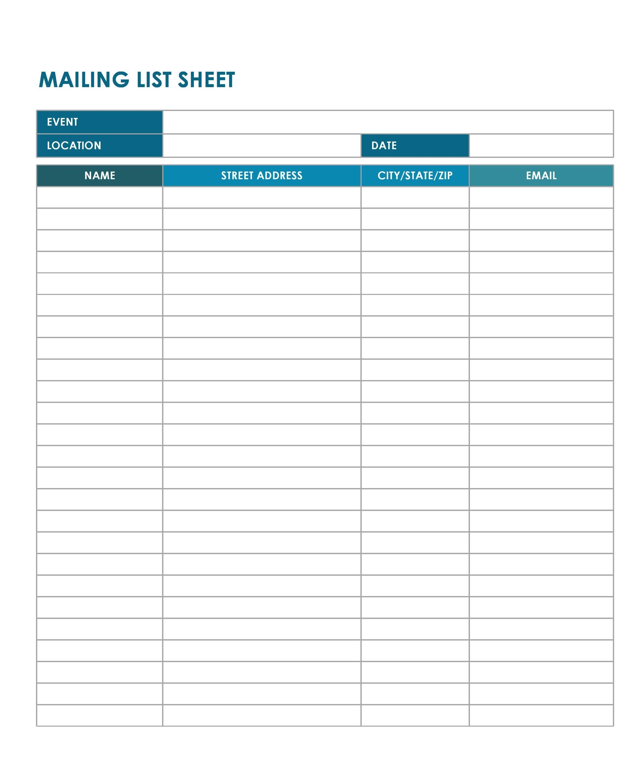 37 Free Email List Templates PDF MS Word amp Excel TemplateLab