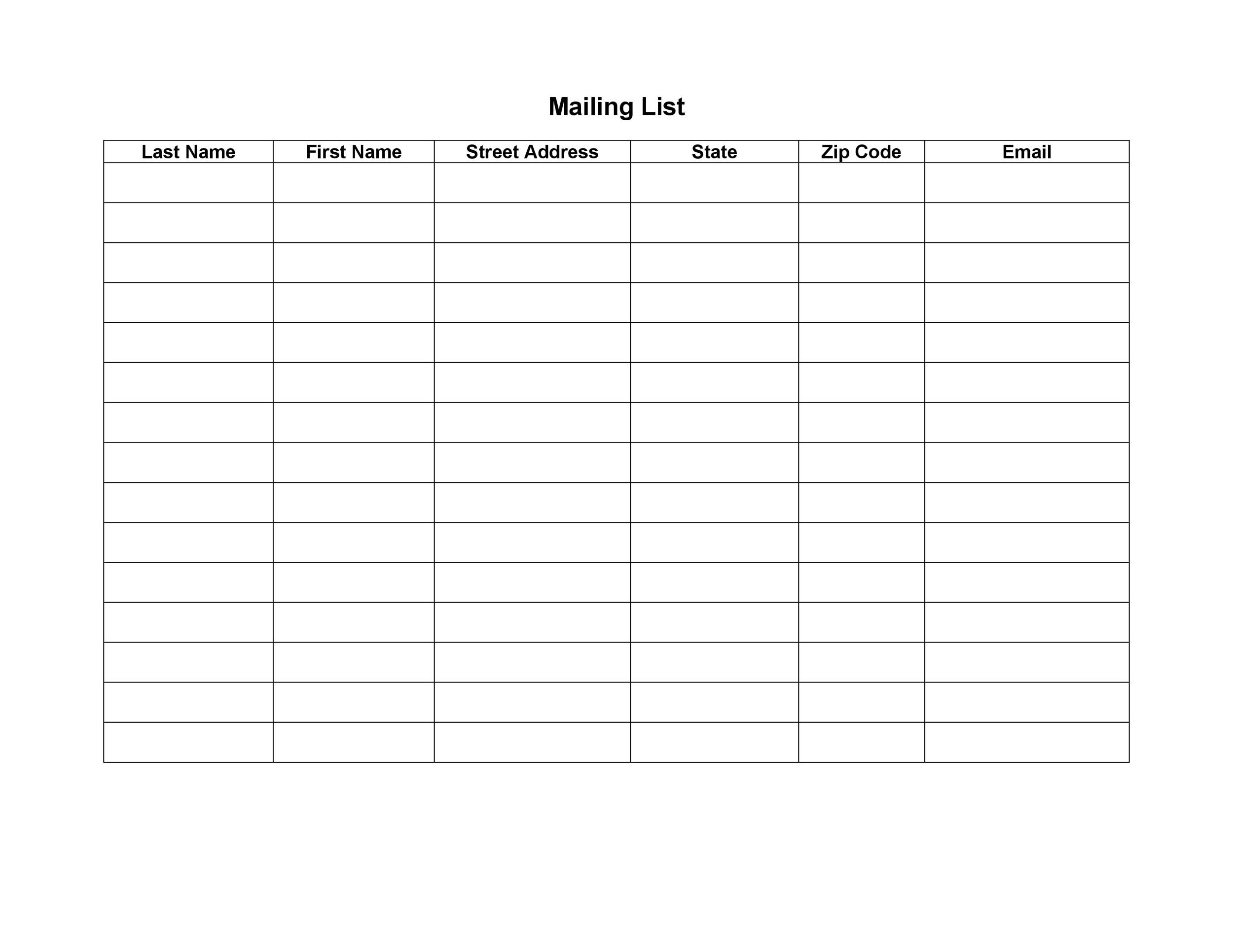 37 Free Email List Templates PDF MS Word amp Excel TemplateLab