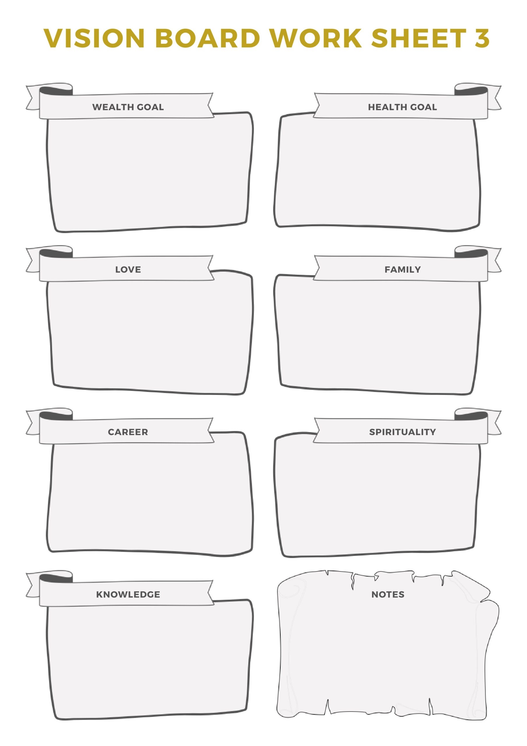 Vision Board Template Printable