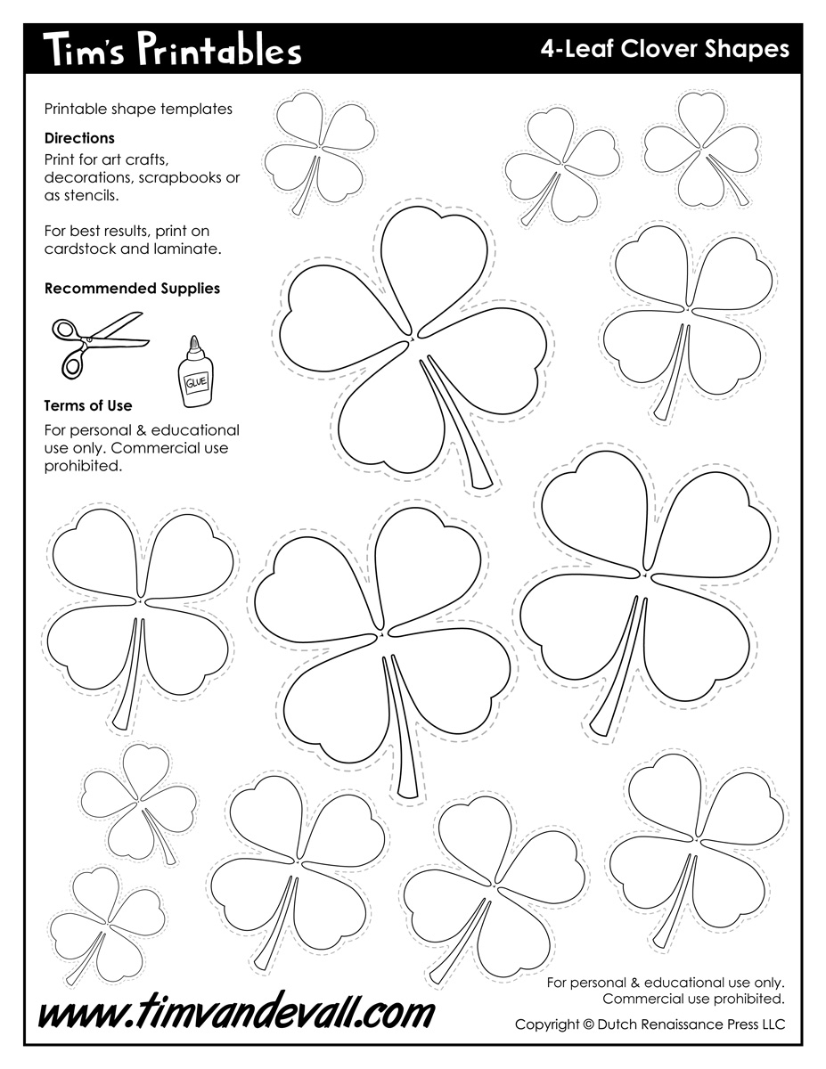 Four Leaf Clover Template Printable