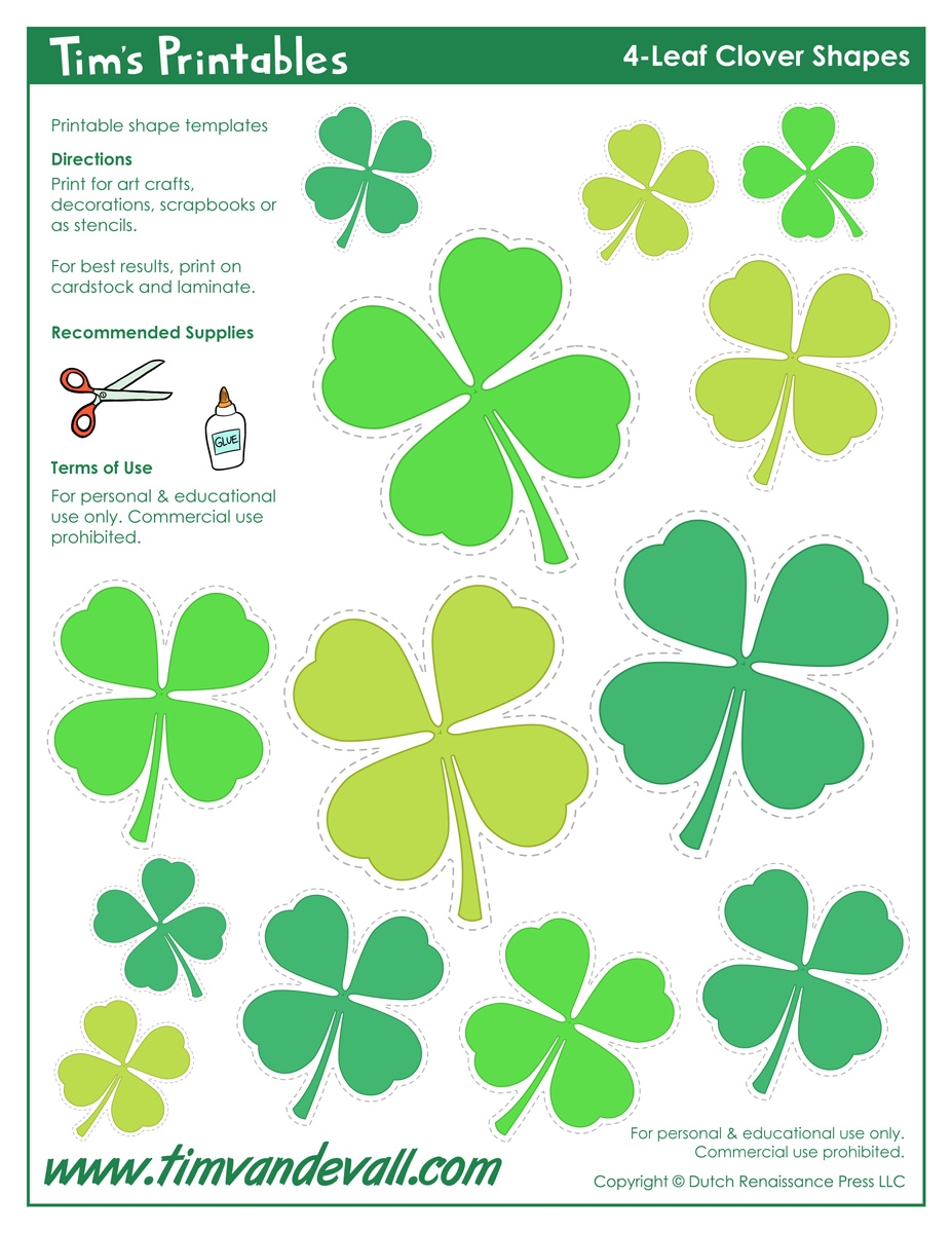 Printable Four Leaf Clover Template