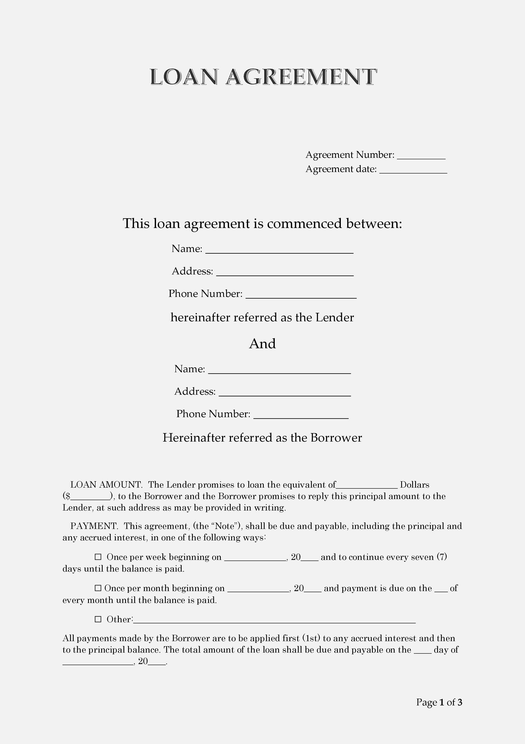 40 Simple Loan Agreement Templates FREE TemplateLab