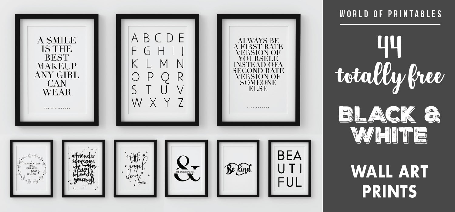 44 Free Modern Black And White Wall Art Printables World Of 