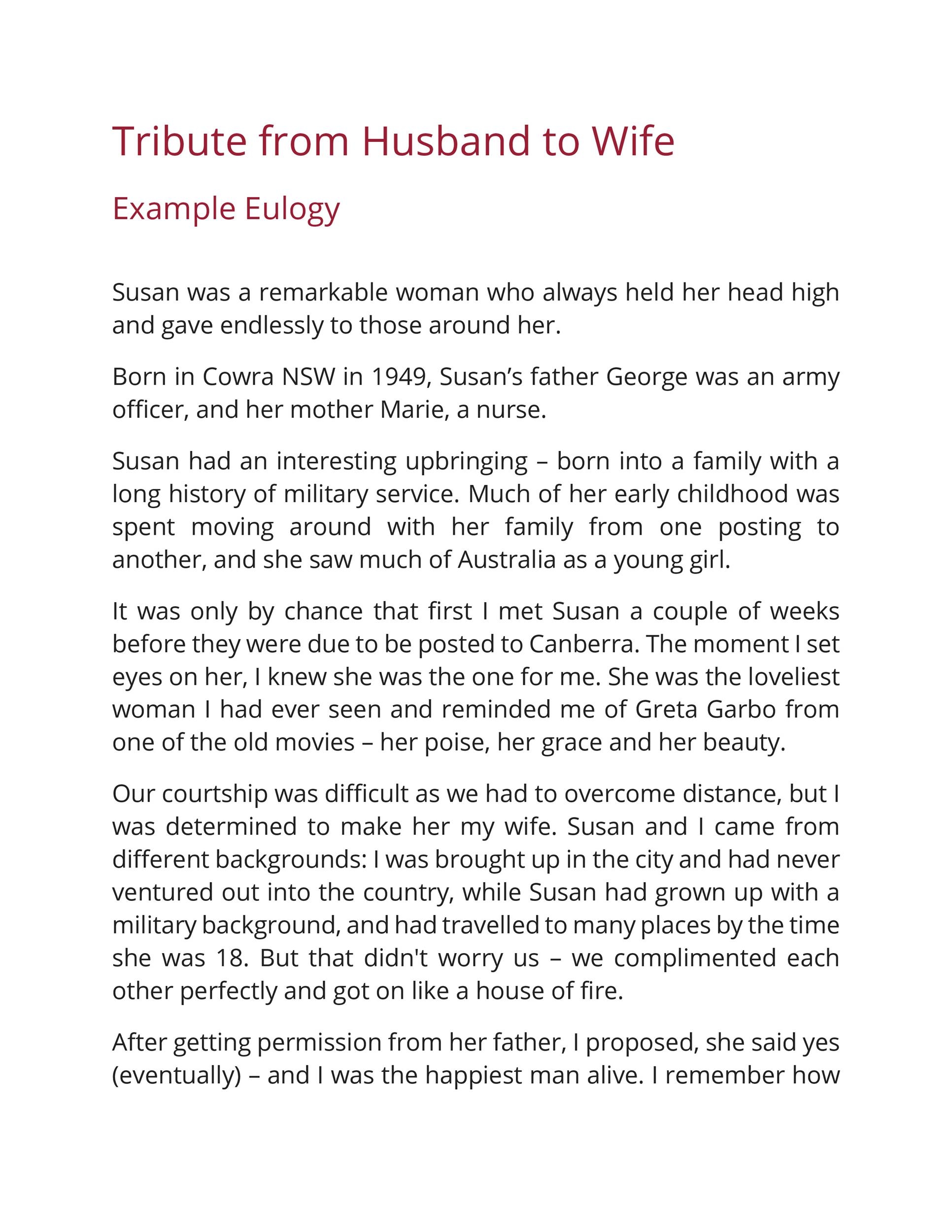 50 Best Eulogy Templates For Relatives Or Friends TemplateLab