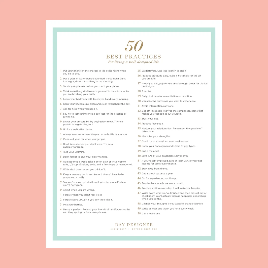 50 Best Practices Day Designer
