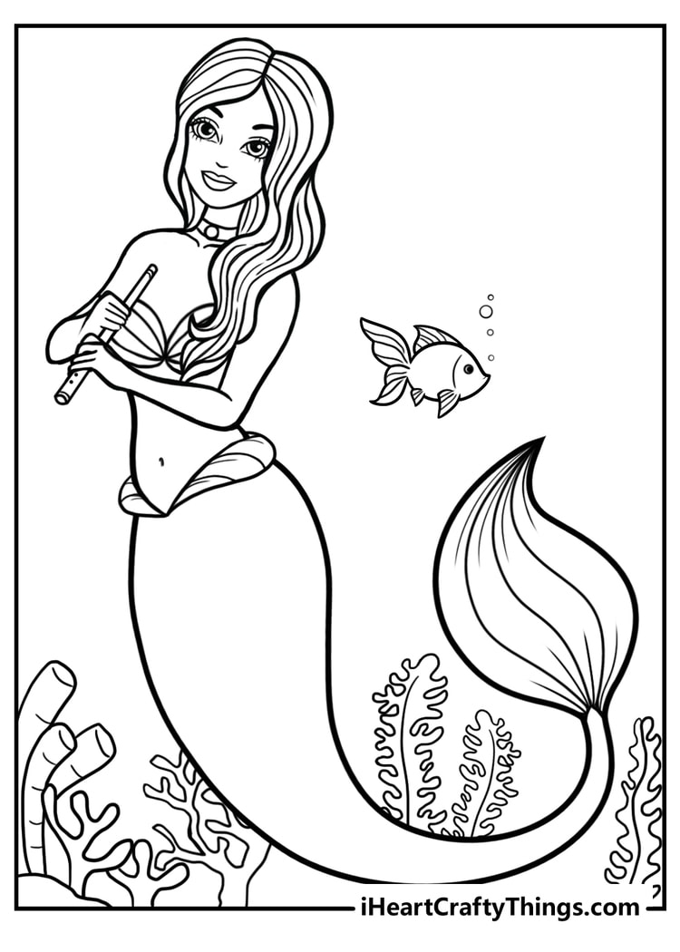 50 Mermaid Coloring Pages Free To Download PDF Printables 