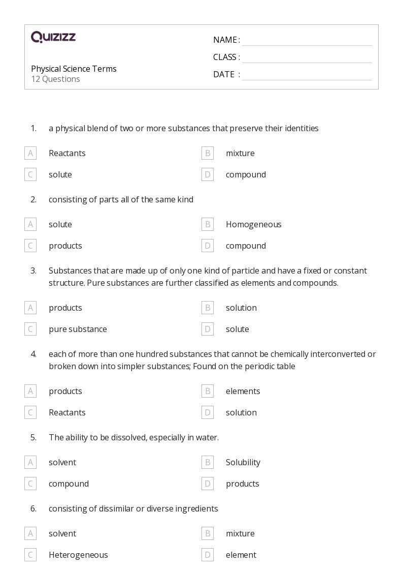 50 Year 7 Worksheets On Quizizz Free amp Printable