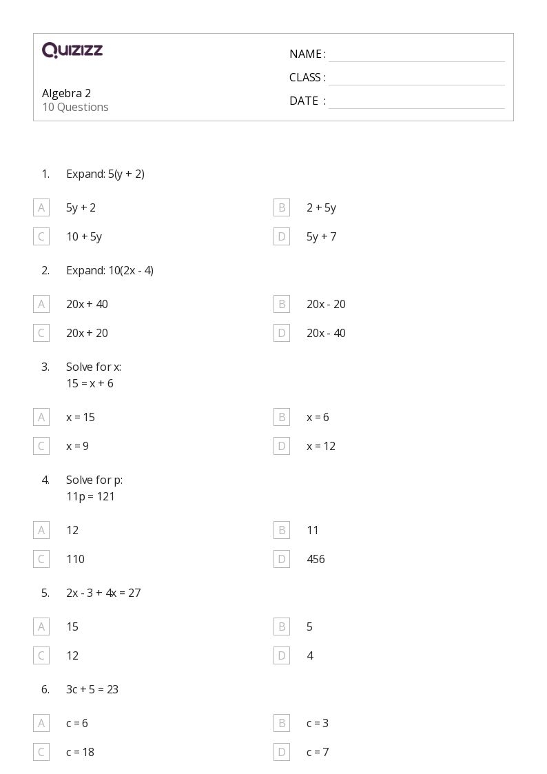 50 Year 7 Worksheets On Quizizz Free amp Printable