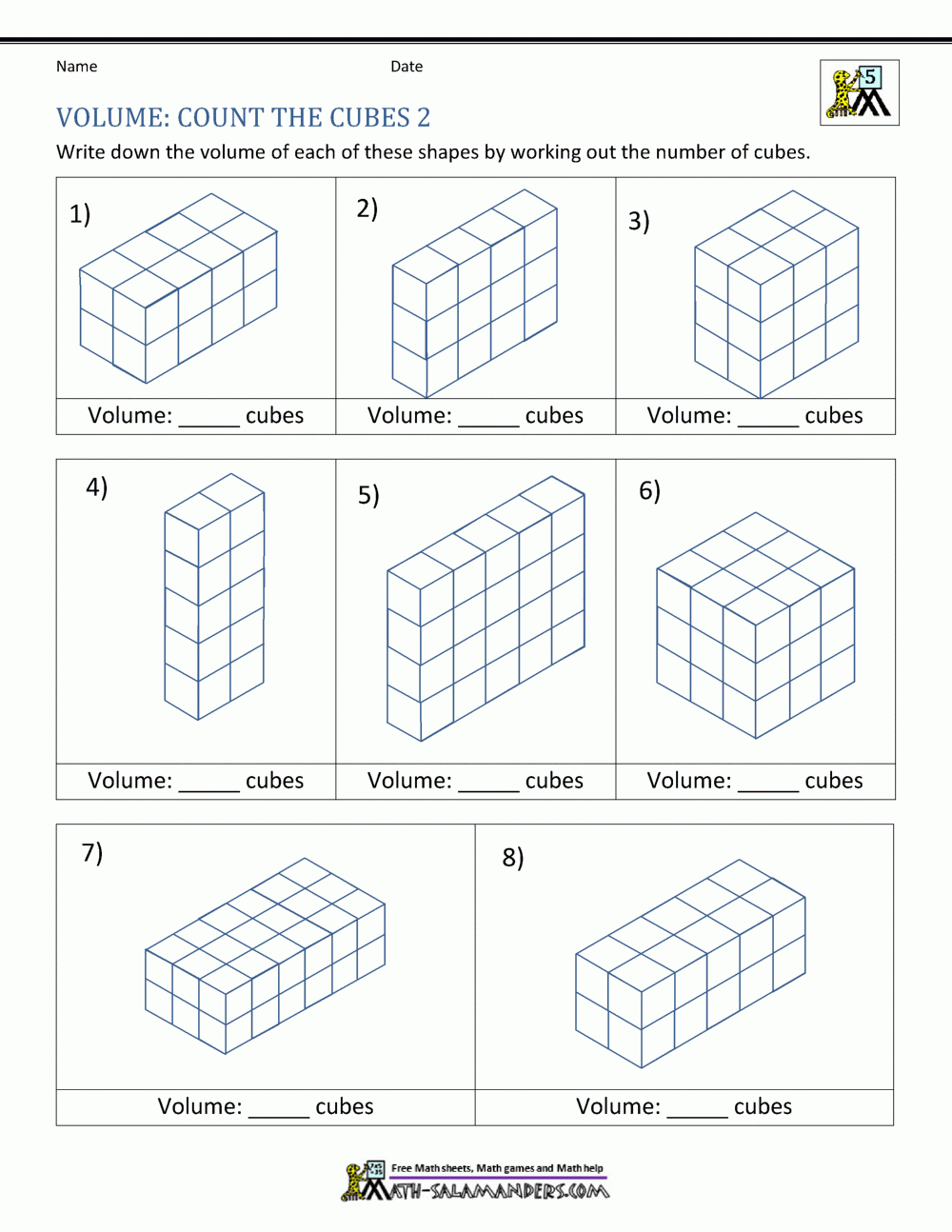 Worksheets Printable On Volume