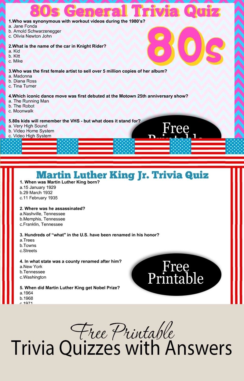 70 Free Printable Trivia Quizzes With Answers