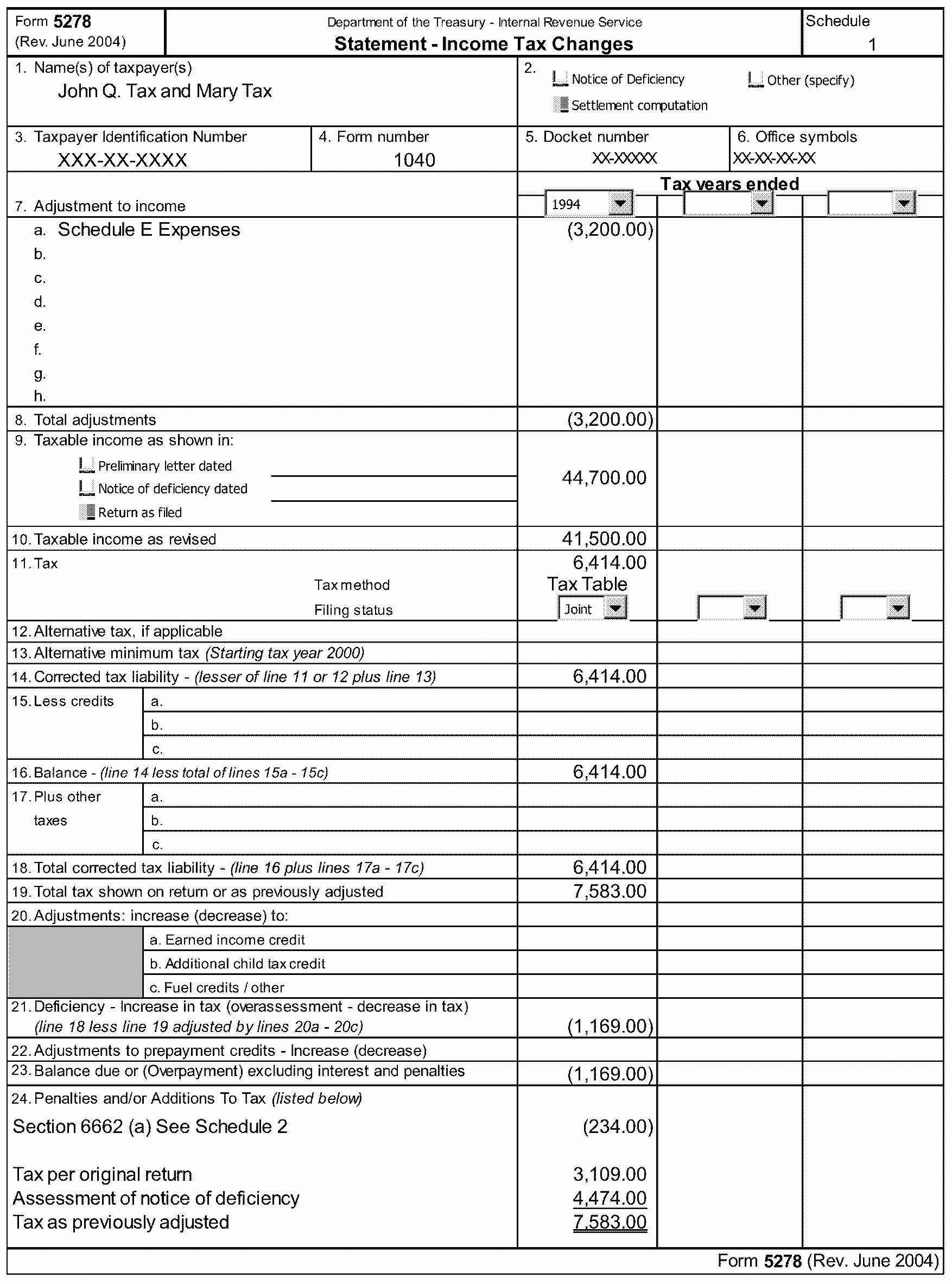 Form 706 Schedule M Examples
