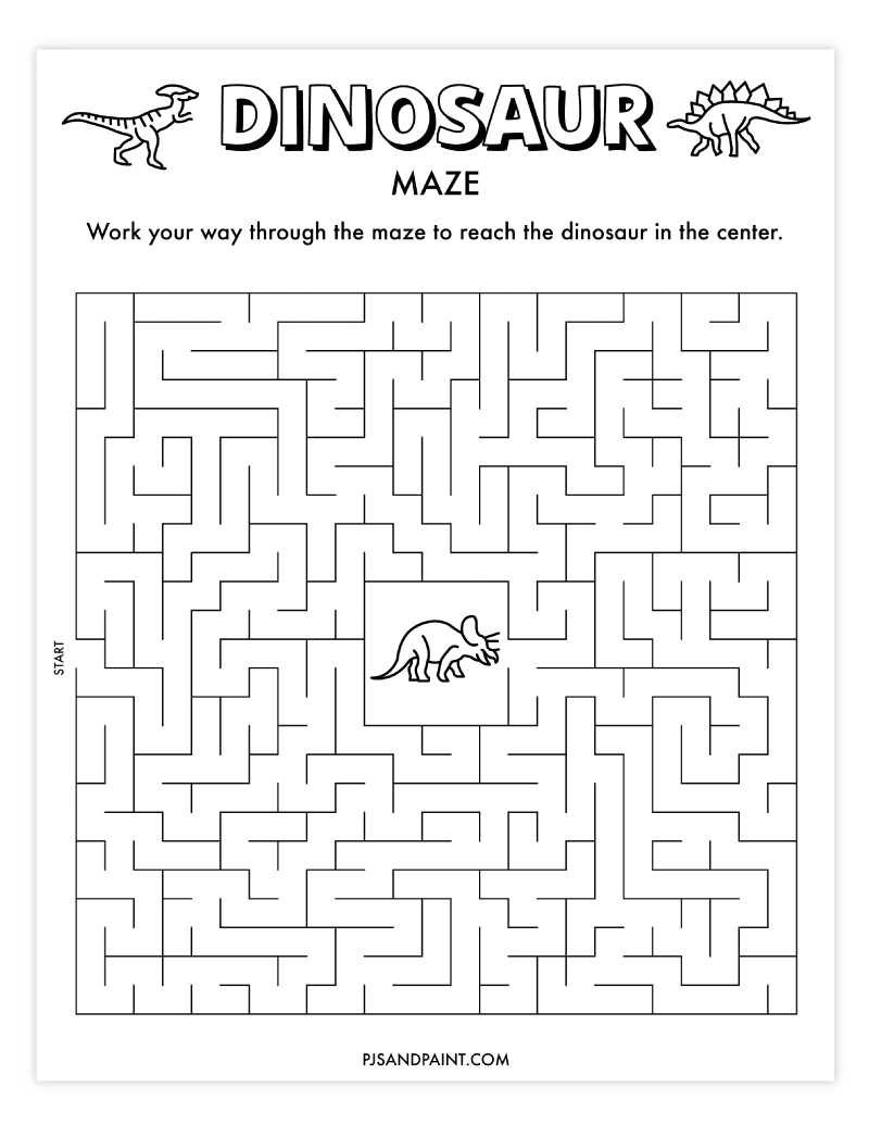8 Free Printable Dinosaur Games And Activities Pjs And Paint