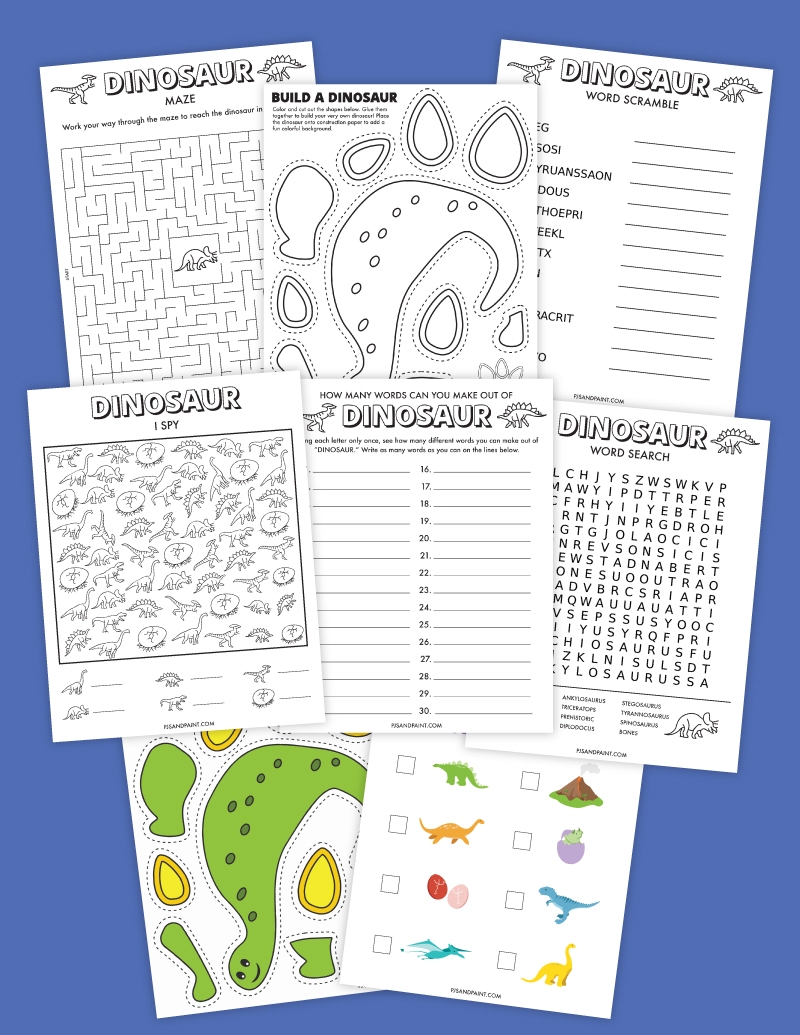 8 Free Printable Dinosaur Games And Activities Pjs And Paint