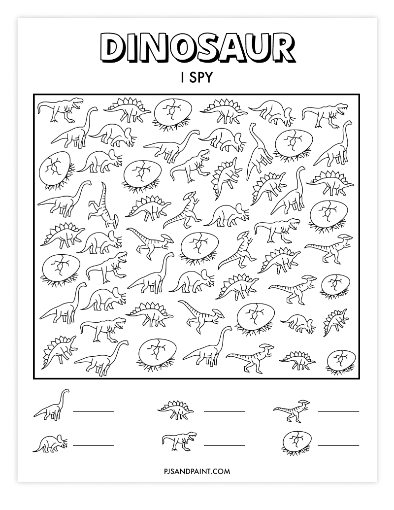 8 Free Printable Dinosaur Games And Activities Pjs And Paint